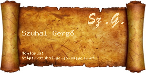 Szuhai Gergő névjegykártya